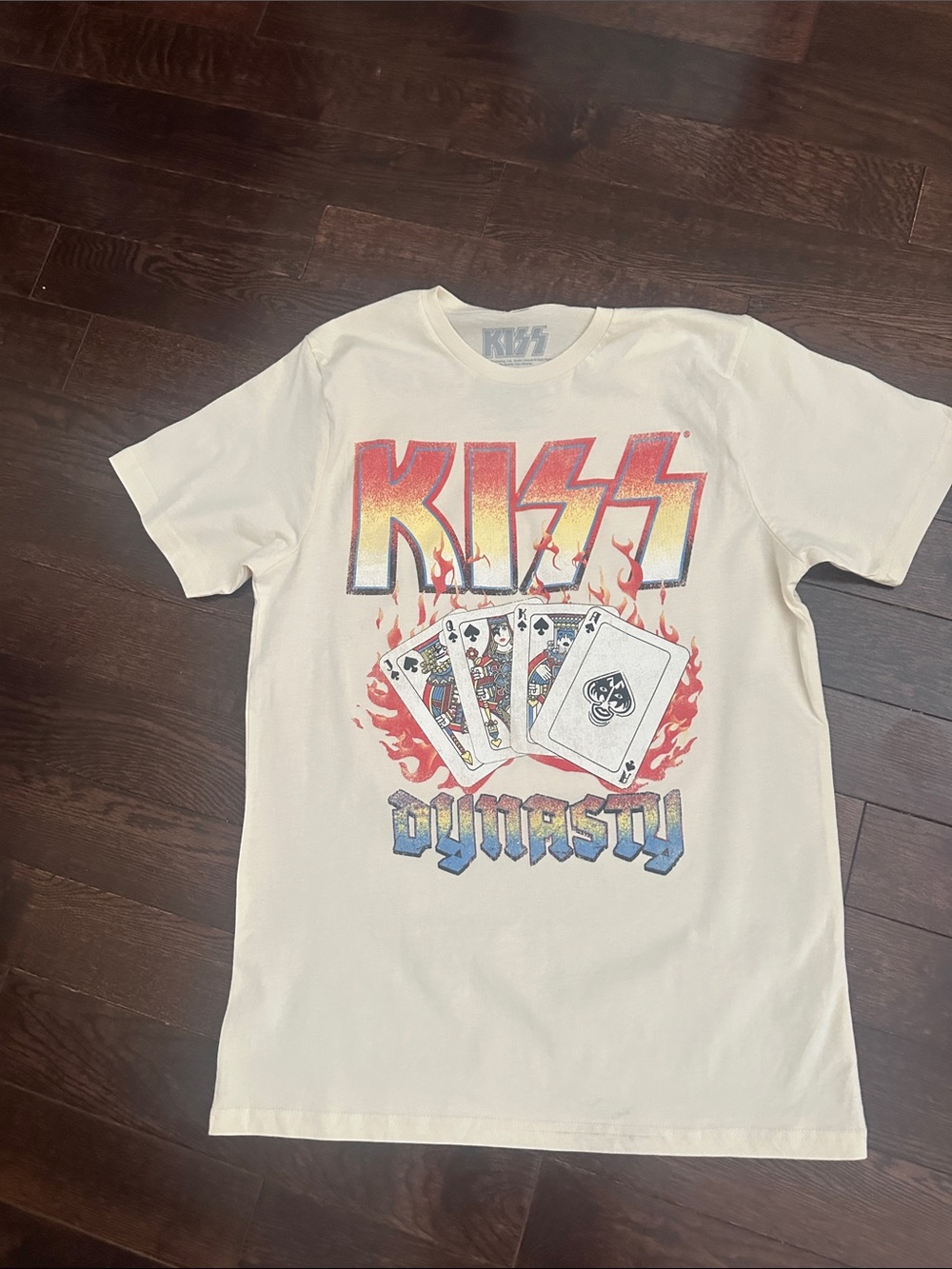 KISS Graphic Tee with Red, Yellow and Blue 'Dynasty' Graphic